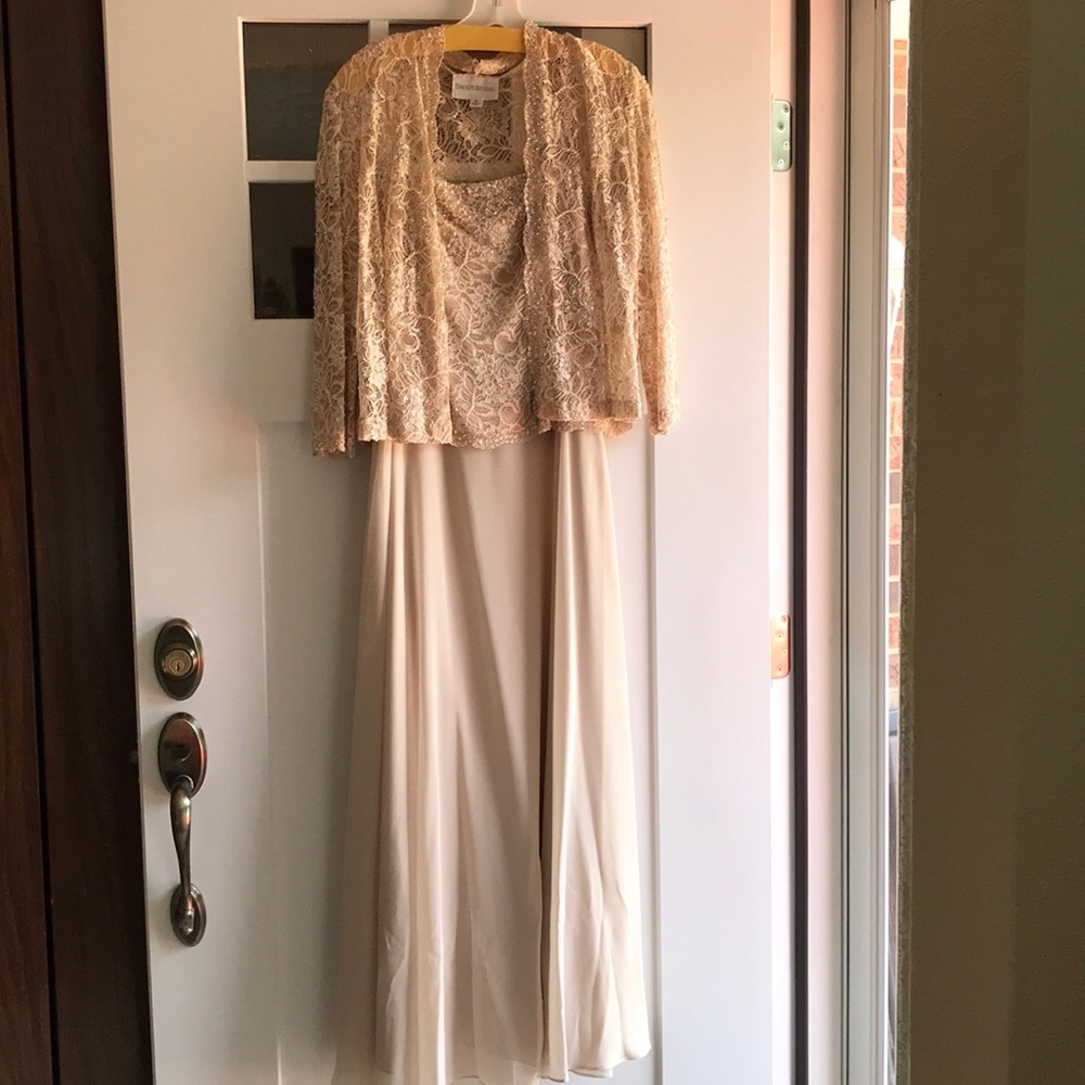 Mother of the bride cream classy dress sz 14